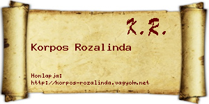 Korpos Rozalinda névjegykártya