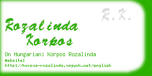 rozalinda korpos business card